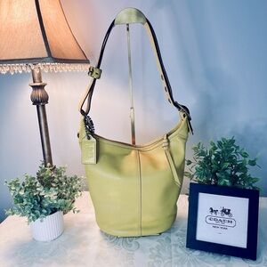 HTF VTG Rare Coach Vintage Legacy Yellow Bleeker Bucket Bag